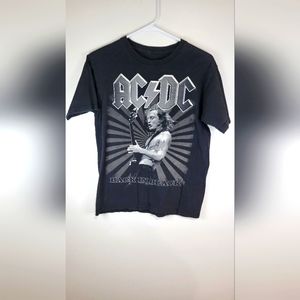 AC/DC - Band Graphic Back In Black Tour T-Shirt Men Small Official Merch.